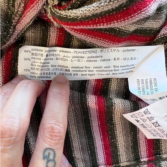 Zara Multicolor Sparkle Fabric Twisted Front Cropped V-Neck Top- S - Picture 5 of 8